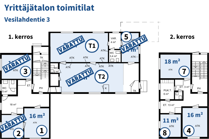 Yrittäjätalon vapaat toimitilat Yrittäjätalon vapaat toimitilat